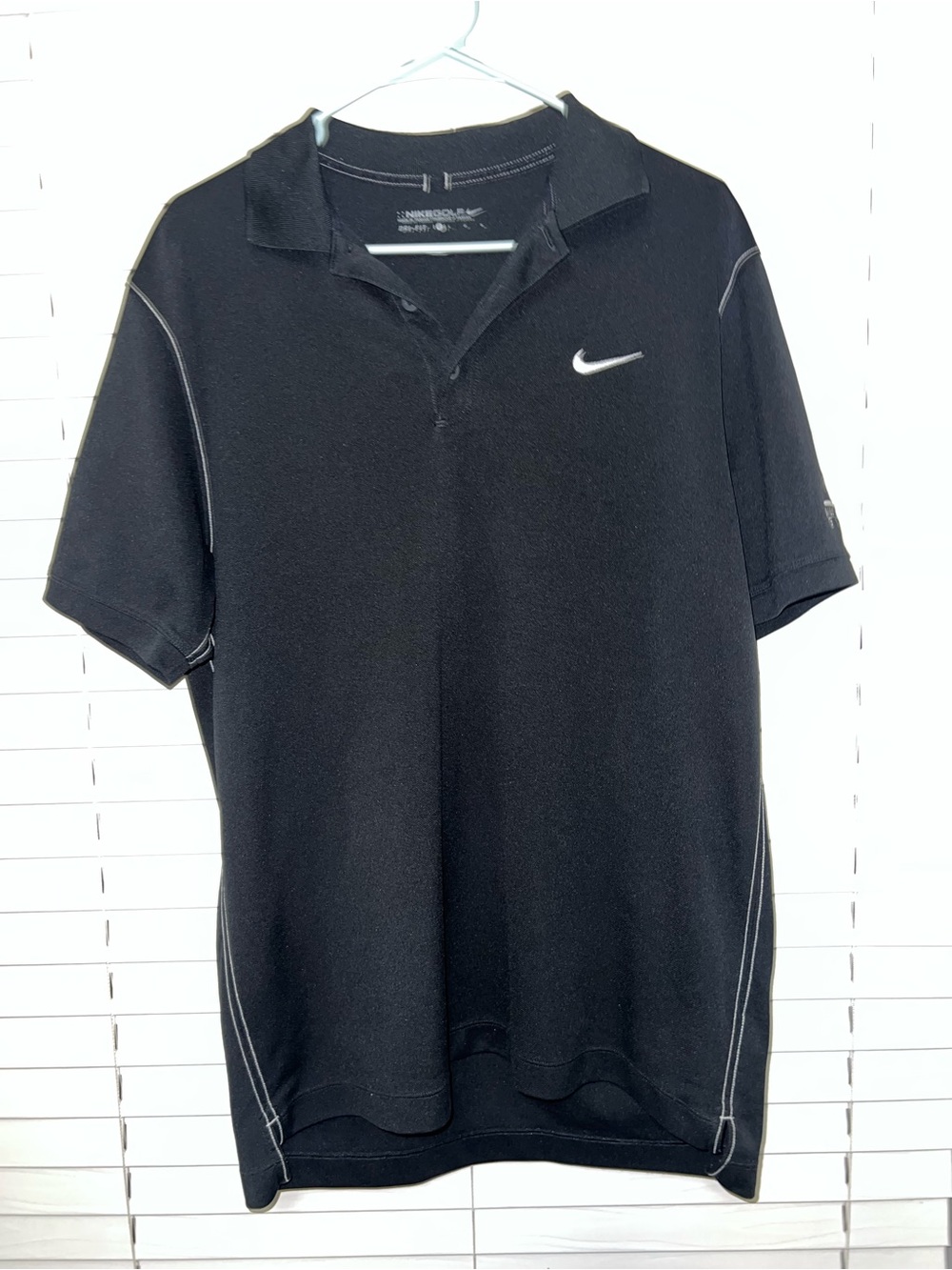 Nike Golf Black Polo Shirt with White Swoosh